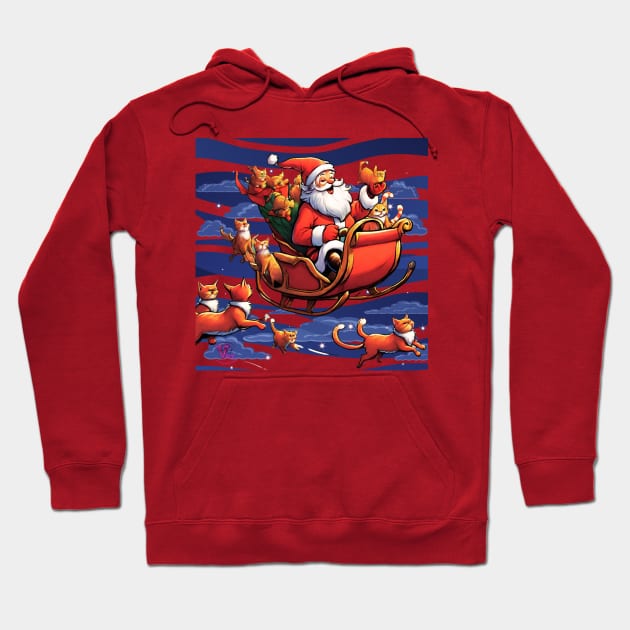 Santa and cats Hoodie by Viper Unconvetional Concept